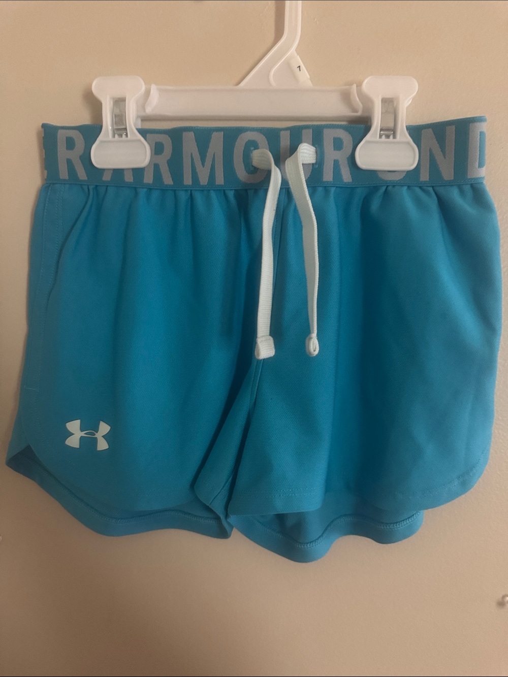 Under Armour Kids Bright Teal Athletic Shorts with Drawstring